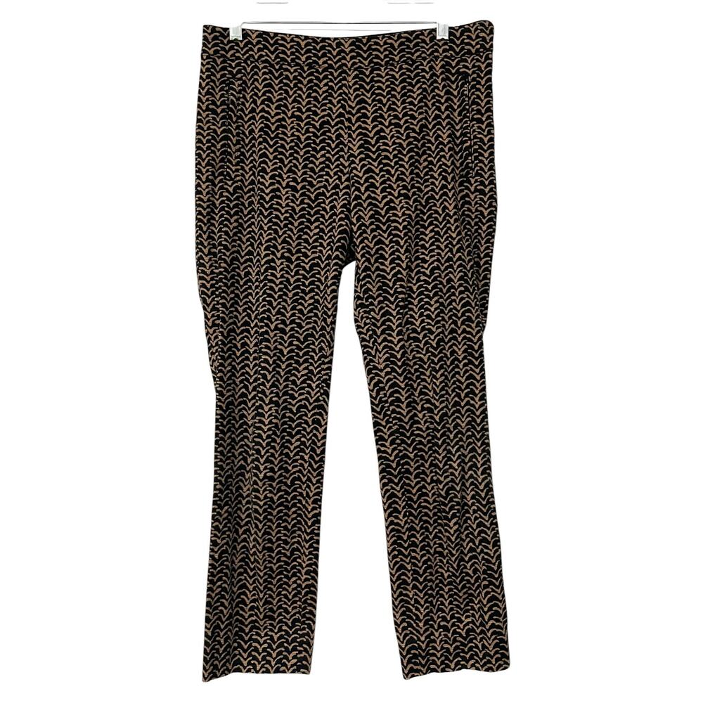 Cartonnier Anthropologie Women’s Size 8 Black Motif Print Ankle Pants Slim Fit